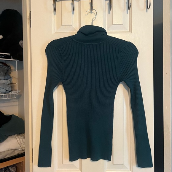 LOFT Emerald Green Turtle Neck - Picture 2 of 2